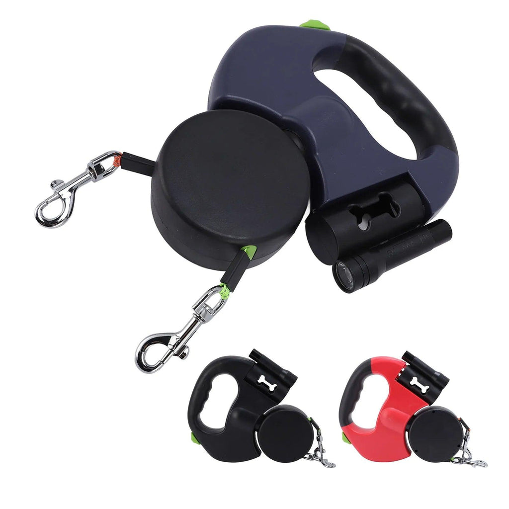 Automatic Retractable Dog Leash Built in LED Light Stretch Resistant Comfortable Grip Pet Traction Leash for Medium Small Dogs - TailTrove™