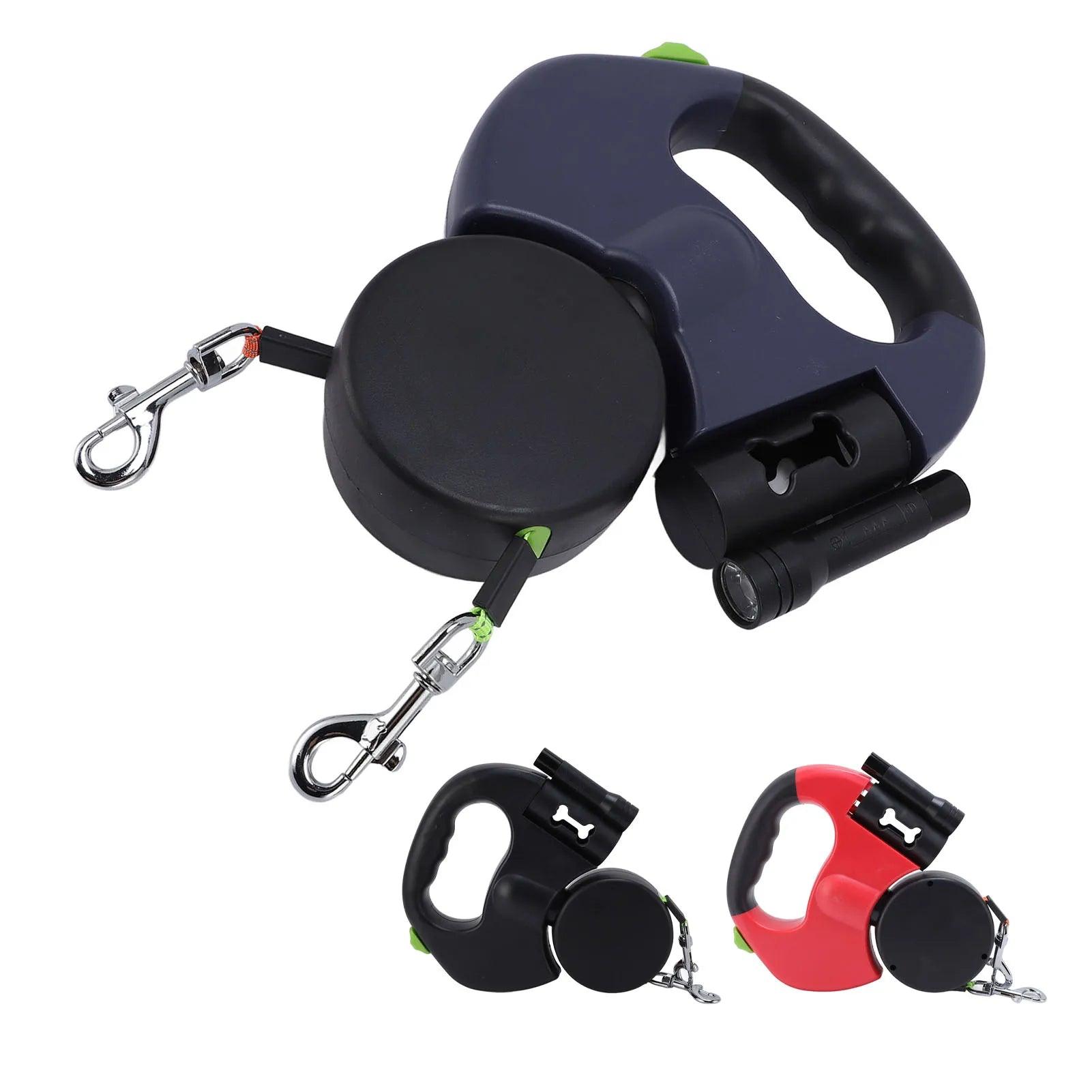 Automatic Retractable Dog Leash Built in LED Light Stretch Resistant Comfortable Grip Pet Traction Leash for Medium Small Dogs - TailTrove™