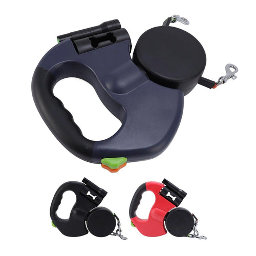 Automatic Retractable Dog Leash Built in LED Light Stretch Resistant Comfortable Grip Pet Traction Leash for Medium Small Dogs - TailTrove™