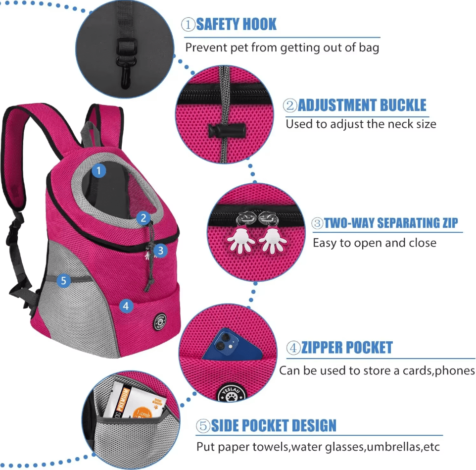 Breathable Dog Travel Carrier Backpack – Comfortable & Secure for Small to Medium Dogs - TailTrove™