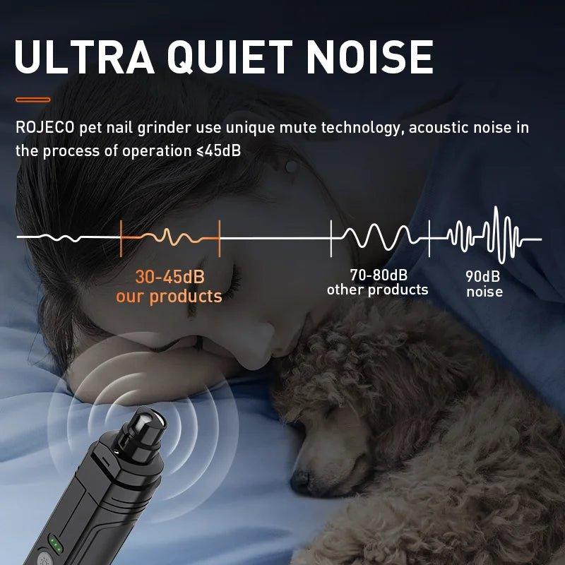 ROJECO P3 Pro Pet Nail Grinder with Dual LED Light – Safe, Quiet & Rechargeable - TailTrove™