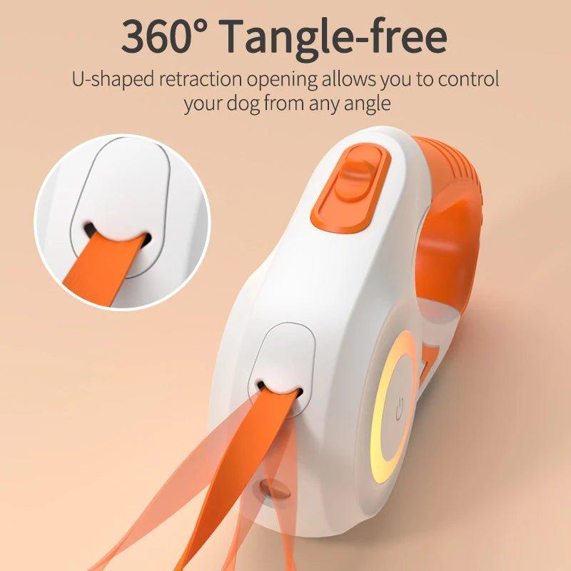 ROJECO Retractable Dog Leash with LED Light – 5M Tangle - Free Lead for Night Walks - TailTrove™