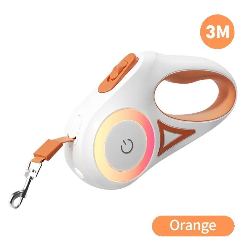 ROJECO Retractable Dog Leash with LED Light – 5M Tangle - Free Lead for Night Walks - TailTrove™